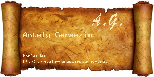 Antaly Geraszim névjegykártya